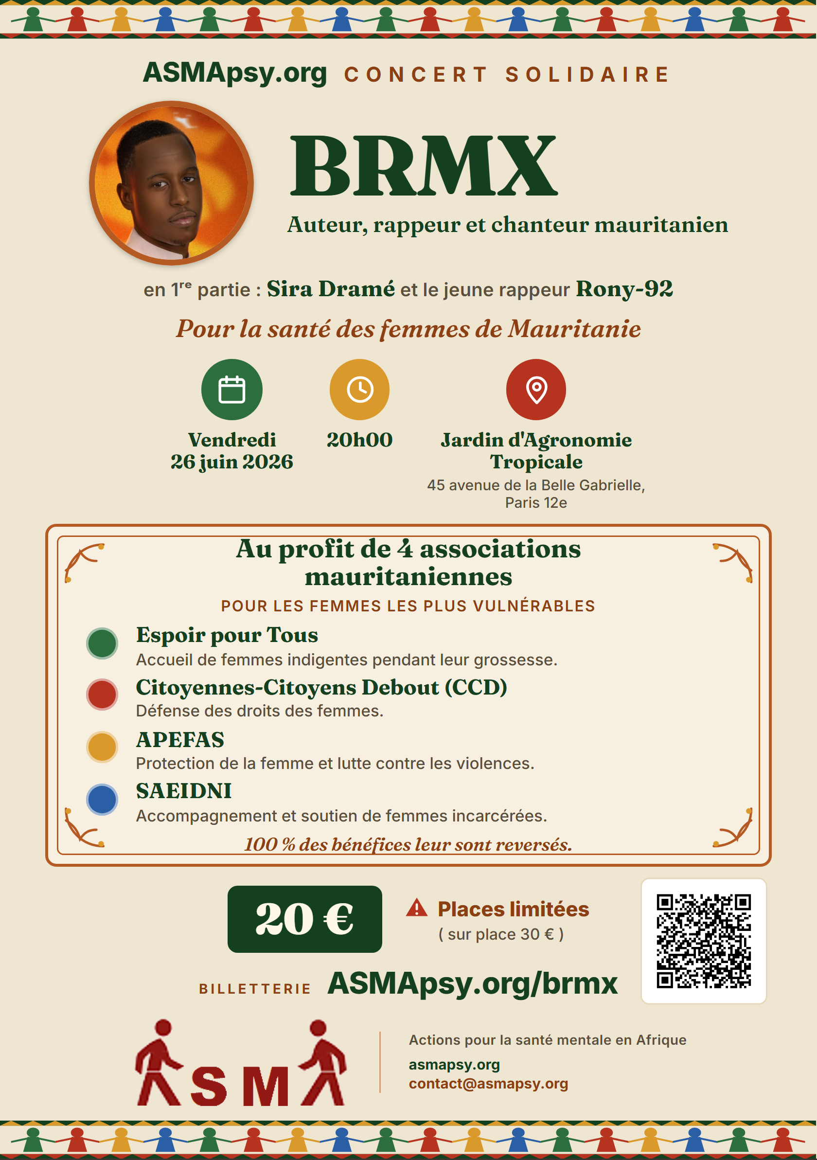 Affiche du concert solidaire BRMX — cliquez pour réserver